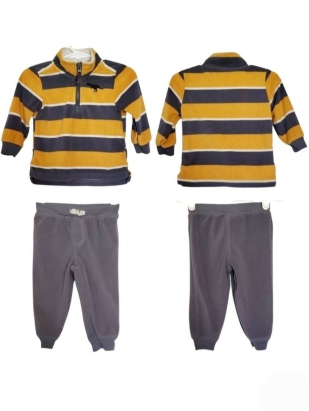 K1149 * Child of Mine 2pc Set - Jacket & Sweatpants Yellow Gray Size 12M